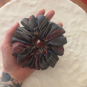 Handmade Plaid Scrunchie Double Stuffed